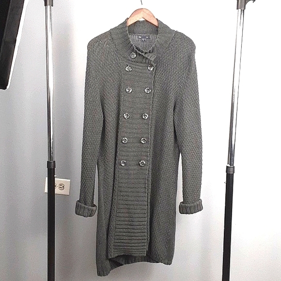 Gap Gray Long Knit Sweater - Picture 1 of 7